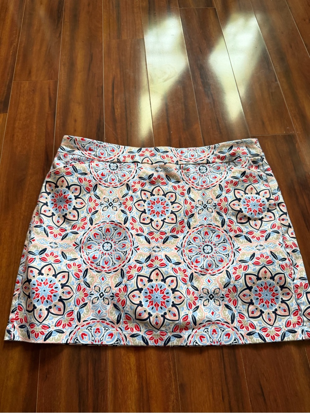 Printed Medallion Mini Skirt - White Multi